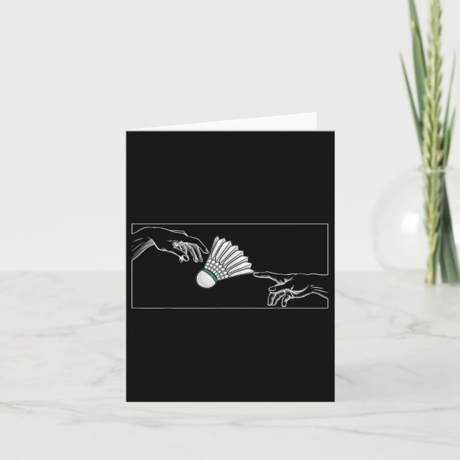 Shuttle In Hands For Badminton Players To Badminto Card (Front)