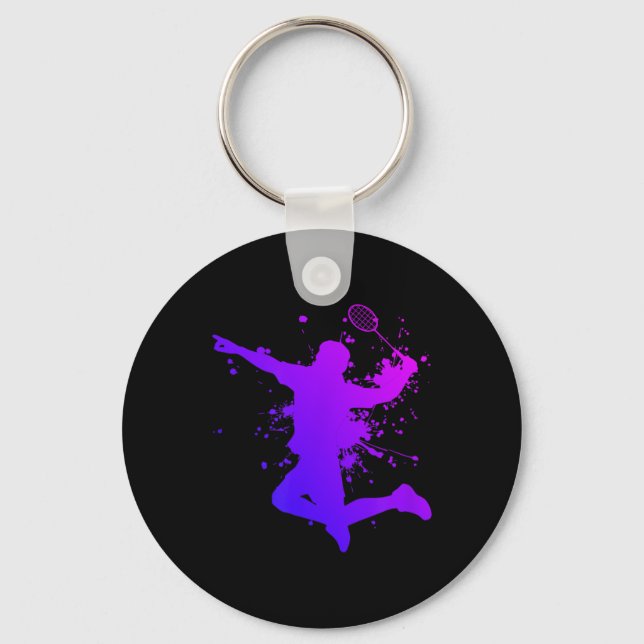 Shuttle Mens Squash Badminton Player Badminton  Key Ring (Front)