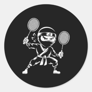 Shuttle Racquet Racket - Team Player Dminton Ninja Classic Round Sticker