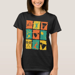 Shuttle Retro Vintage Badminton Player Badminton T-Shirt
