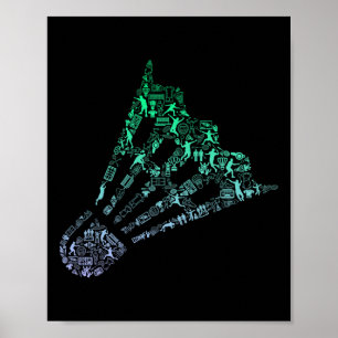 Shuttle Silhouette Dminton Player Shirt Mens Dmint Poster