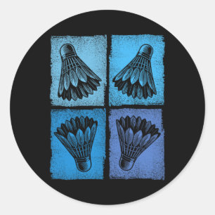 Shuttle Sports Dminton Player 2 Classic Round Sticker