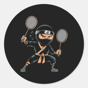 Shuttle Team Racket - Court Racquet Dminton Ninja Classic Round Sticker