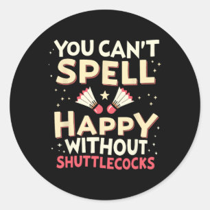 Shuttle Team Racquet Racket - Player Court Dminton Classic Round Sticker