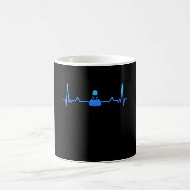 Shuttlecock Heartbeat Badminton Gifts Coffee Mug (Center)