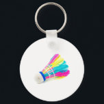 Shuttlecock Key Ring<br><div class="desc">a colourful shuttlecock with feathers on the white background</div>