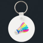 Shuttlecock Key Ring<br><div class="desc">a colourful shuttlecock with feathers on the white background</div>