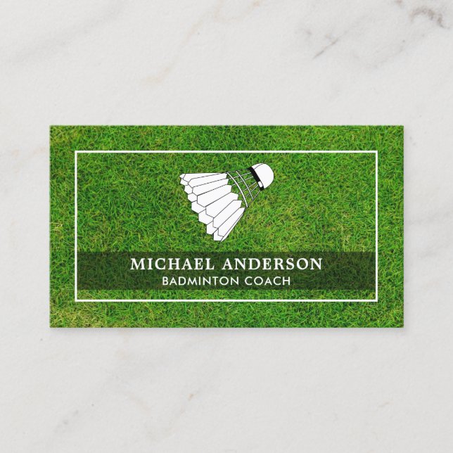 Shuttlecock Professional Badminton Coach Business Card (Front)