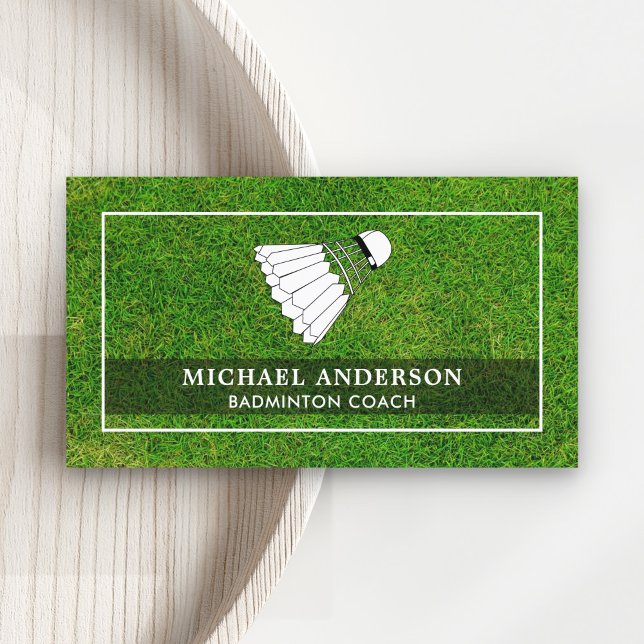 Shuttlecock Professional Badminton Coach Business Card (Creator Uploaded)
