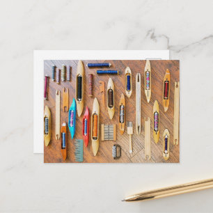 Shuttles Bobbins and Weaving Tools Postcard