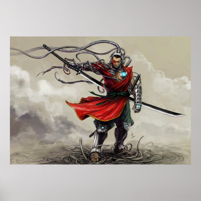 SHWANN: The Futuristic Samurai DJ Print (Front)