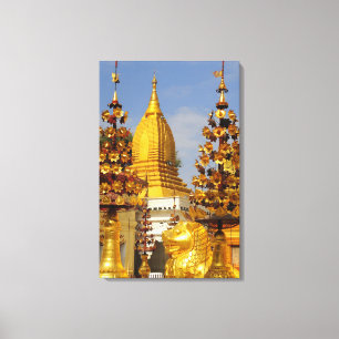 Shwe Zigon Pagoda complex in Bagan (Pagan), Canvas Print