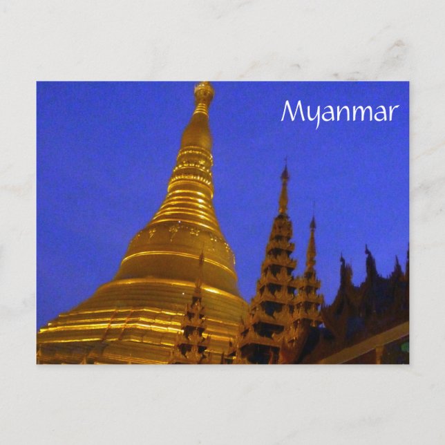 shwedagon night myanmar postcard (Front)