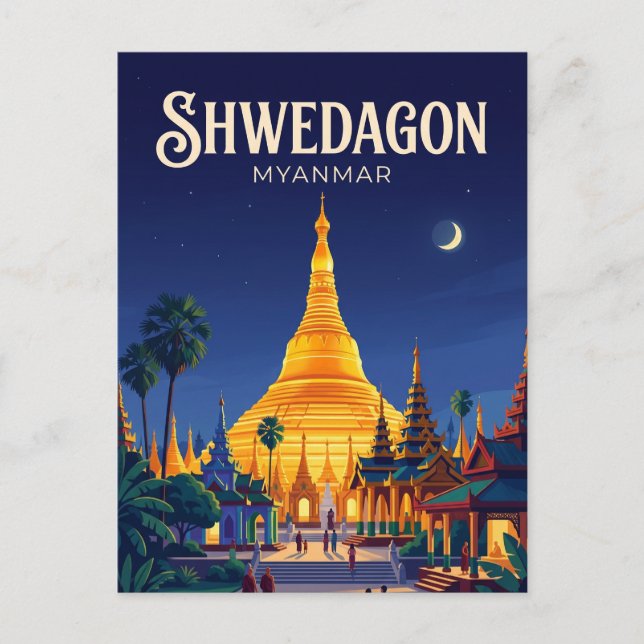 Shwedagon Pagoda Myanmar Postcard (Front)
