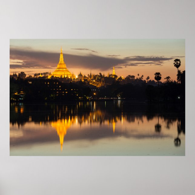Shwedagon Pagoda, Myanmar, Yangon Poster (Front)