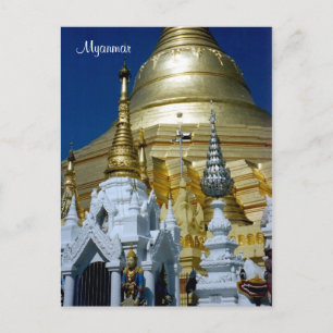 shwedagon pagoda postcard