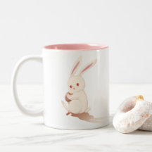 Shy Bunny Pink Two Tone Mug