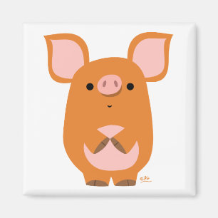Shy Cartoon Pig custom magnet