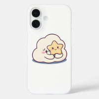Shy Cloud Hugging a Star – Dreamy Cute Sky Charact