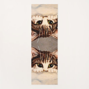 Shy & Curious Tabby Kitten Yoga Mat