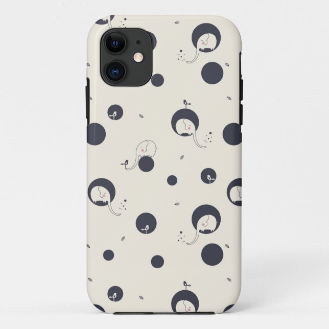 Shy Elephant Pattern Case-Mate iPhone Case (Back)