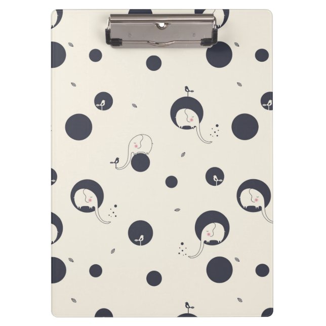 Shy Elephant Pattern Clipboard (Front)