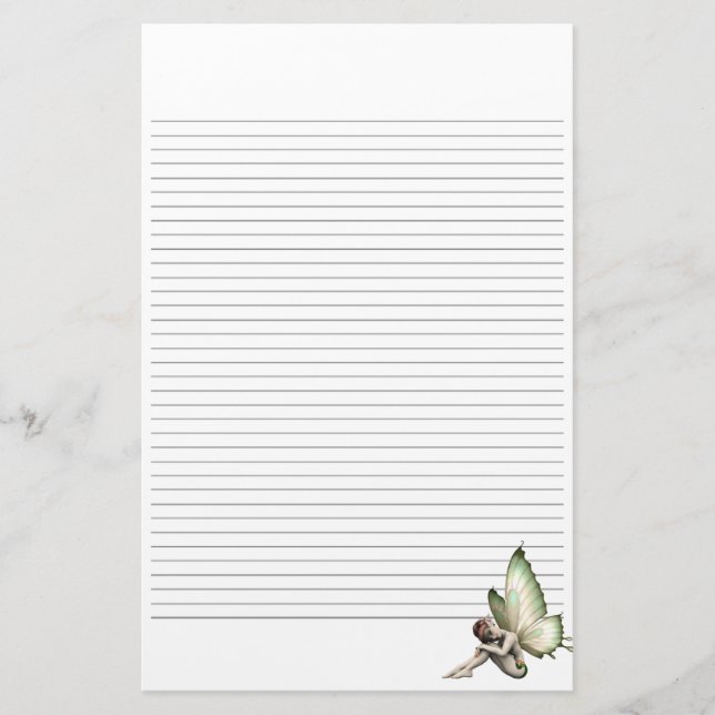 Shy Fairy Lined Stationery (Front)