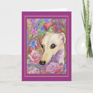 Shy Flower Whippet Card
