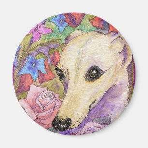 Shy Flower Whippet Magnet