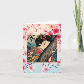 Shy geisha card