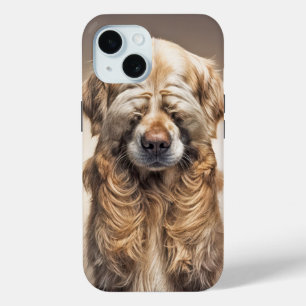 Shy Golden Retriever iPhone 15 Case