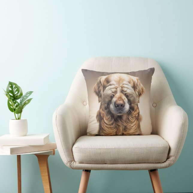 Shy Golden Retriever Cushion (Chair)