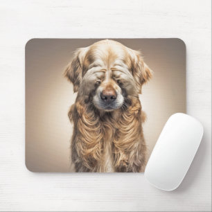 Shy Golden Retriever Mouse Mat