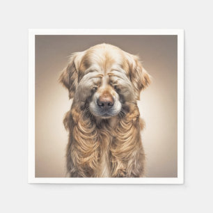 Shy Golden Retriever Napkin