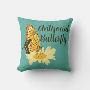 Shy Introvert aesthetic Antisocial Butterfly Cushion