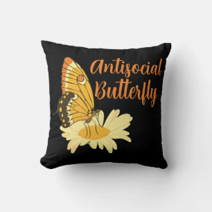 Shy Introvert aesthetic Antisocial Butterfly Cushion