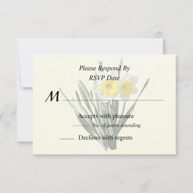 Shy Little Daffodil RSVP Card (Front)