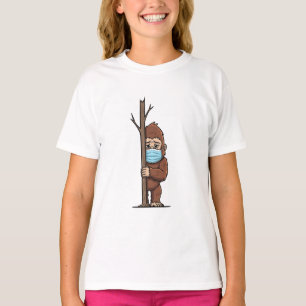 Shy Masked Sasquatch Kids T-Shirt