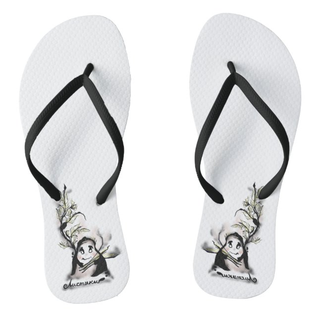 Shy Mr. Leaf Flip Flops (Footbed)