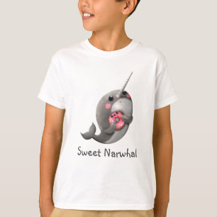 Shy Narwhal with Doughnut T-Shirt