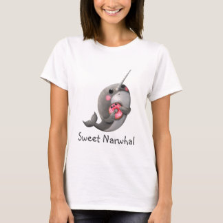 Shy Narwhal with Doughnut T-Shirt