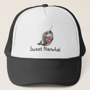 Shy Narwhal with Doughnut Trucker Hat