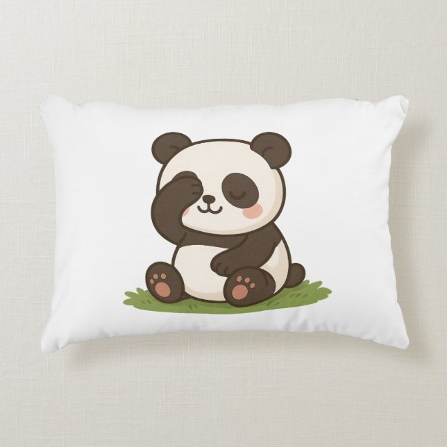 Shy Panda Moment Decorative Cushion (Front)