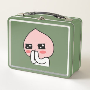 Shy peach metal lunch box
