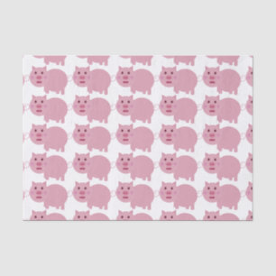 Shy Pink Pig Gift Tissue Wrap Paper