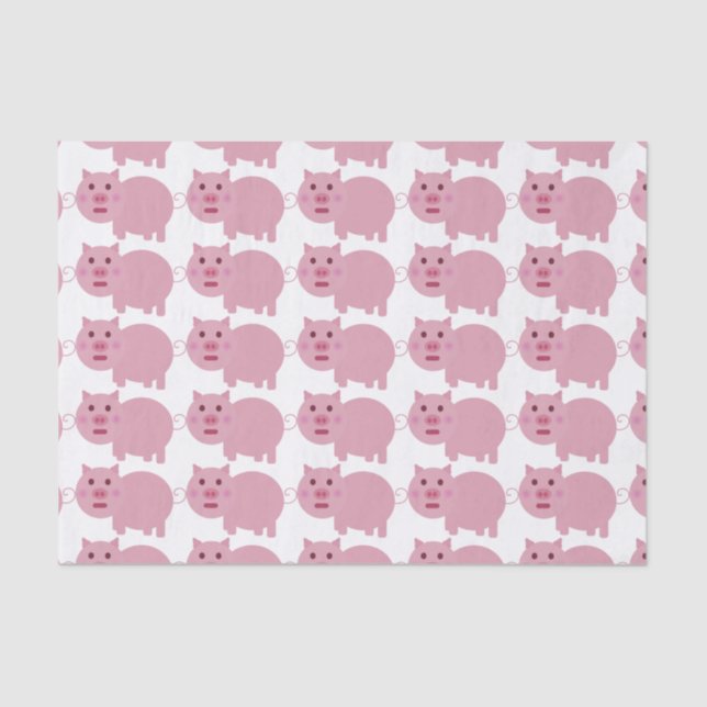 Shy Pink Pig Gift Tissue Wrap Tissue Paper (Front)