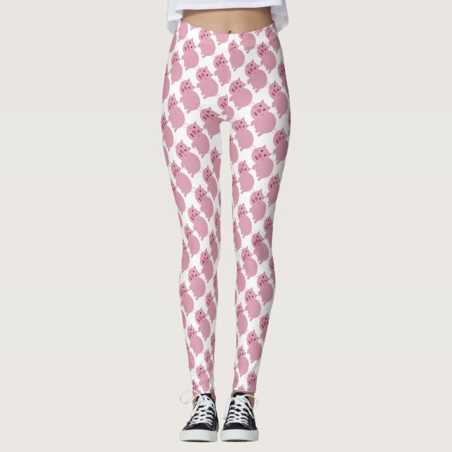 Shy Pink Pig Leggings (Front)