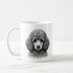 Shy Poodle Puppy Portrait Mug