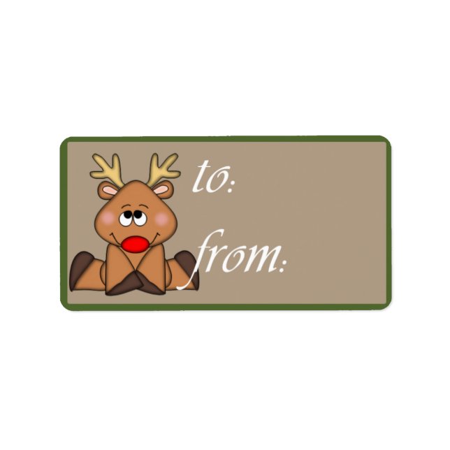 Shy Reindeer Gift Tag (Front)