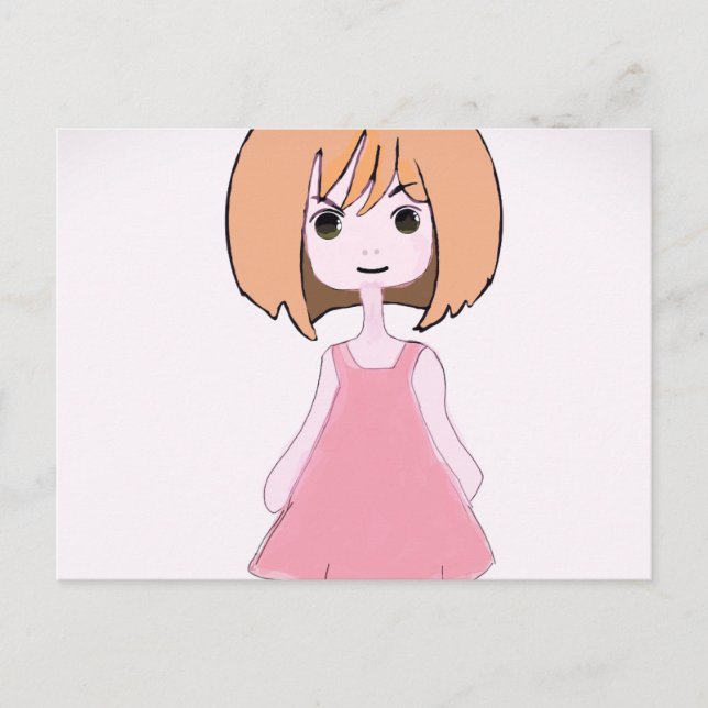 Shy Smile in Pink Postcard (Front)